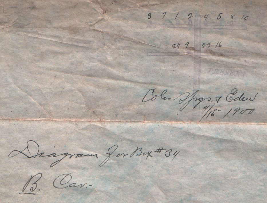 Handwritten on back of pole diagram 